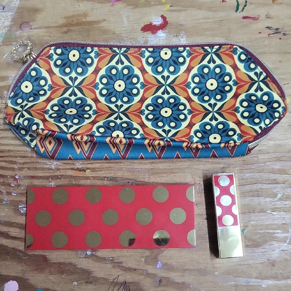 Estee Lauder Lipstick in Red and Gold Polka Dot Case